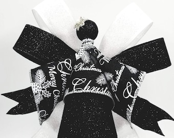 Black Burlap Christmas Ribbon Angel / Adorno / Recuerdo / Regalo inspirador / Decoración