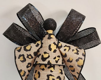 Ángel de cinta de leopardo negro y dorado, adorno, recuerdo, regalo inspirador, decoración