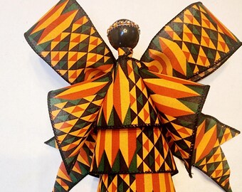 Ángel de cinta multicolor, recuerdo, Kwanzaa y decoración