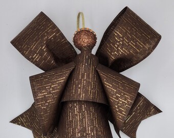 Marrón con hilo de oro Cinta Angel / Adorno / Recuerdo / Regalo inspirador / Decoración