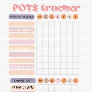 POTS Health Tracker Printable | Daily Symptom & Lifestyle Log for POTS Management | Printable POTS Tracker for Heart Rate, Hydration, Sleep