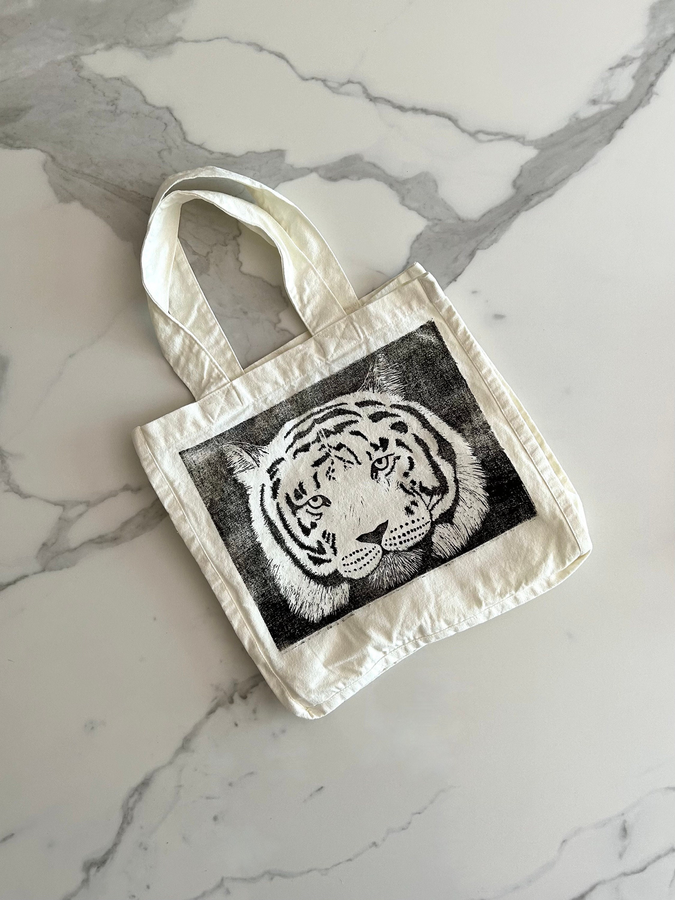 Joe Exotic Tiger Print Tote Bag - White Reusable Cotton Shopper Bag For Everyday Use - View #5