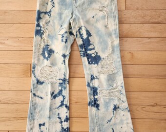 GRÖSSE 8 Kinder Distressed Acid Wash Jeans - Versandfertig