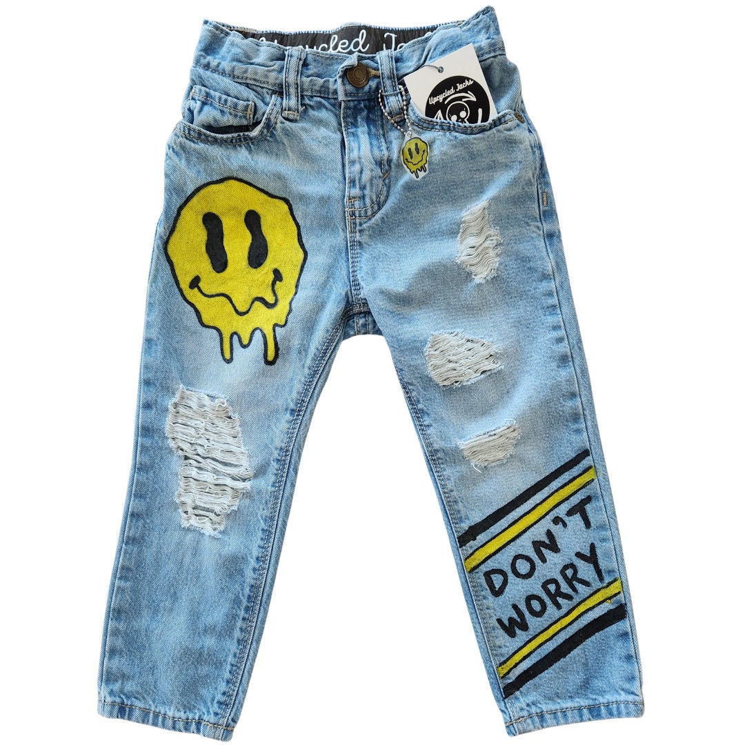 FLEXHOOD smiley face printed jeans ジーンズ-