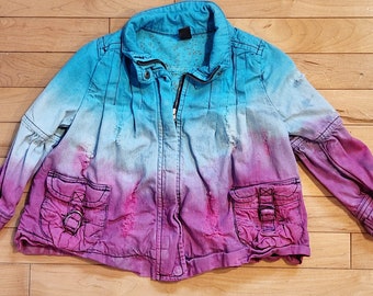 SIZE 4-5t Kids Distressed Acid Wash Jean Jacket - Ready to Ship