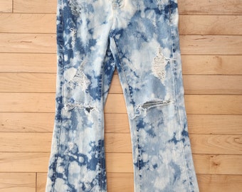 GRÖSSE 8 Kinder Distressed Acid Wash Jeans - Versandfertig