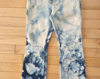 SIZE 6 Kids Distressed Acid Wash Jeans - Ready to Ship