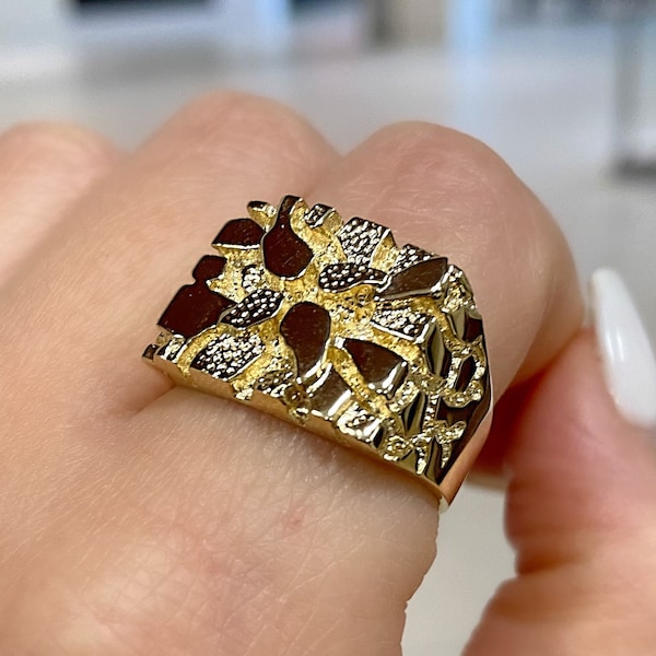 Gold Nugget Ring - Etsy