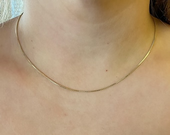 14k Puffed Mariner Link Chain. 7.5mm Anchor Mariner Choker Chain