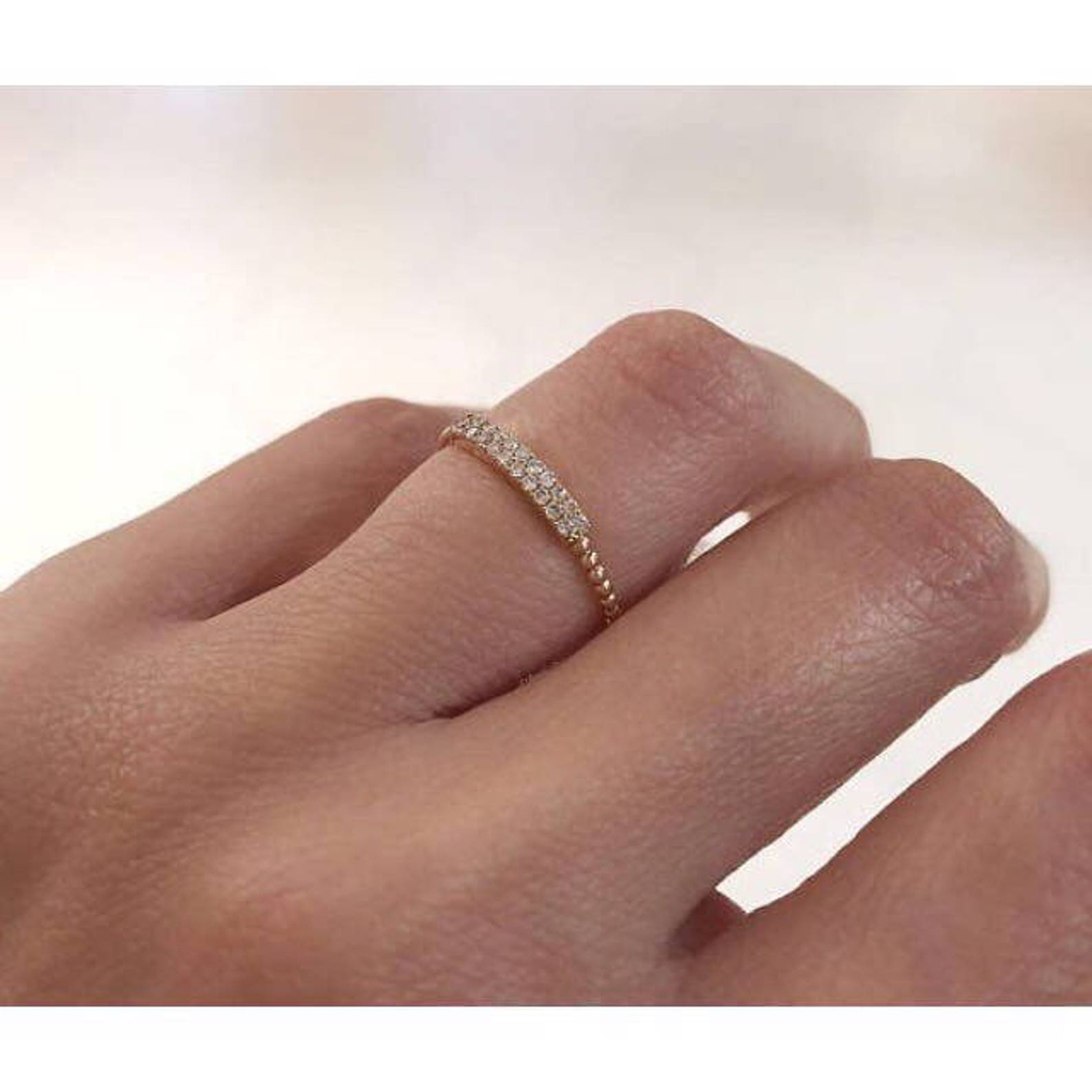 Rose Gold Stackable Diamond Ring. Fashion Rings. Dainty Ring. Etsy