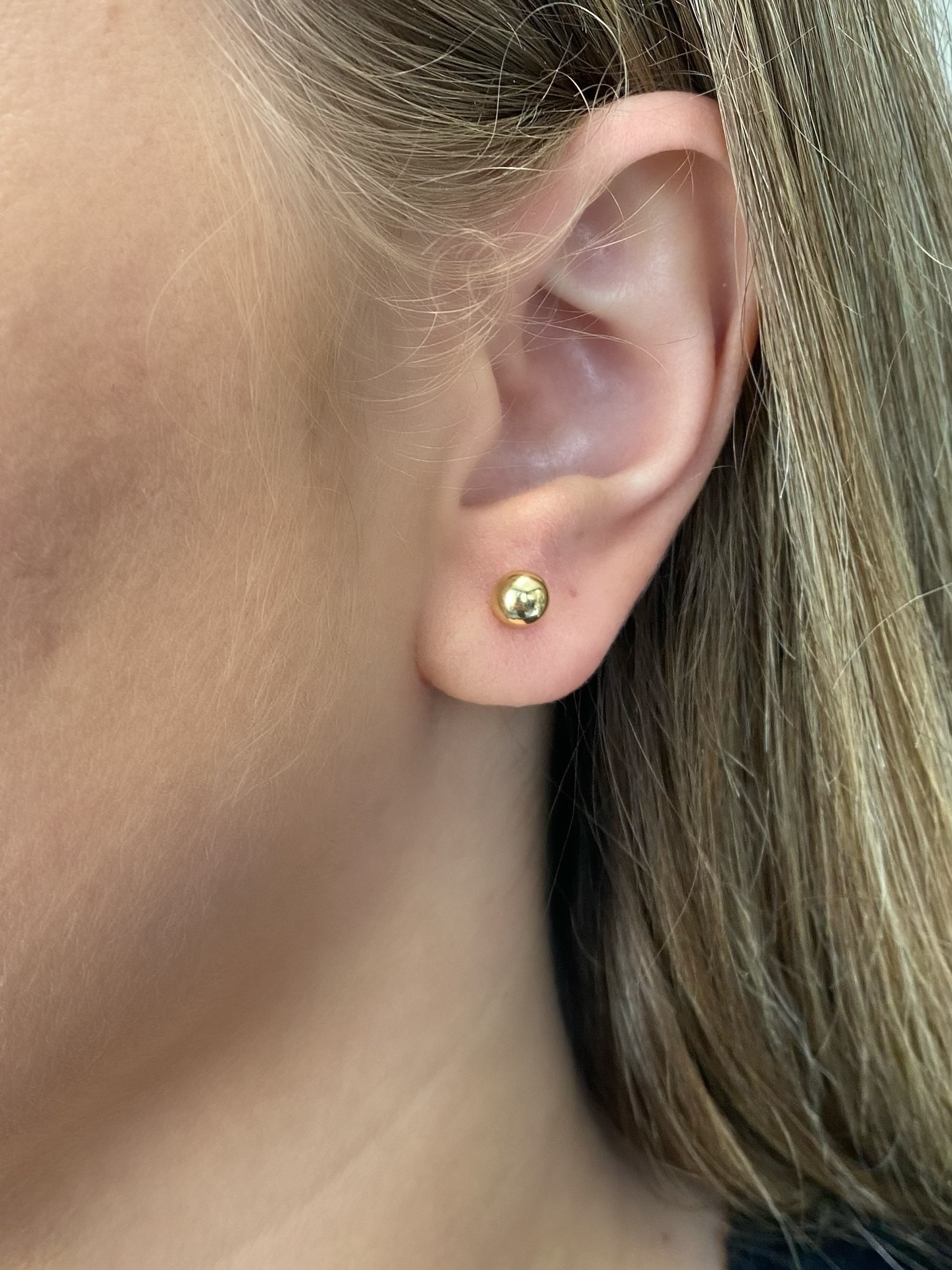 送料税込【AMY O】Faceted Ball Studs 14K Gold ピアス☆国内発 Sphere Earrings, 14K Gold Earrings, Bead Ball Studs – AMYO