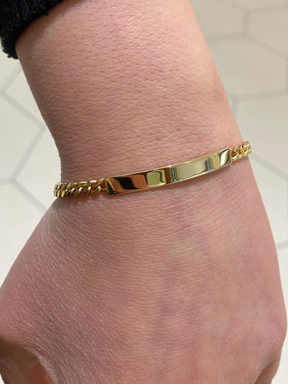 Better Jewelry Personalized Script 14K Gold Single Nameplate Bracelet –  Betterjewelry