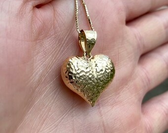 14k Beautiful Design Heart Pendant. Puffy Heart Charm 14k Beautiful Design Heart Pendant. Puffy Heart Charm