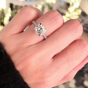 Classic Brilliant Round Pave Engagement Ring. Timeless Round ...