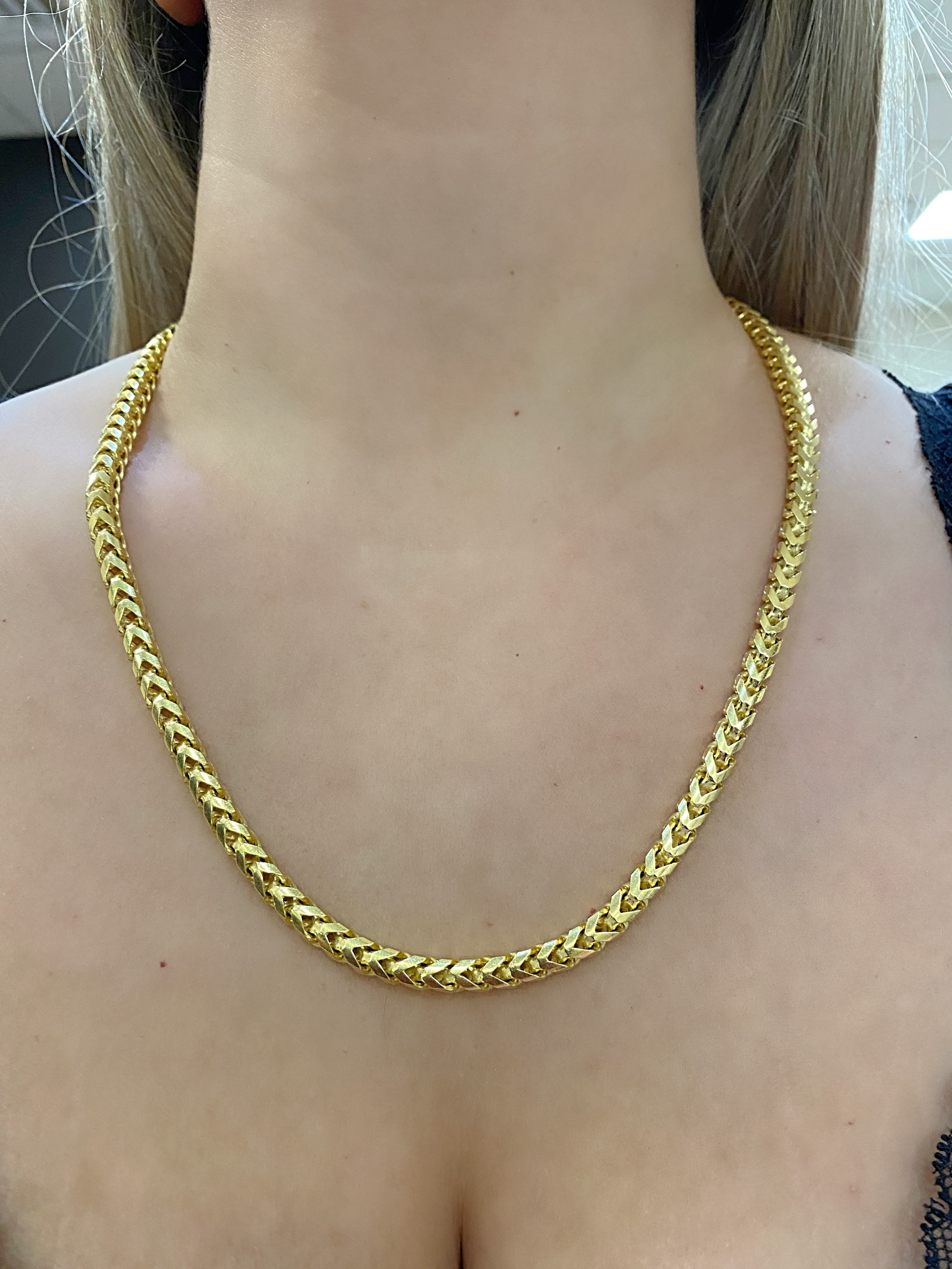 14k Franco Chain. Solid Gold Heavy Squared Franco Chain. 6mm - Etsy