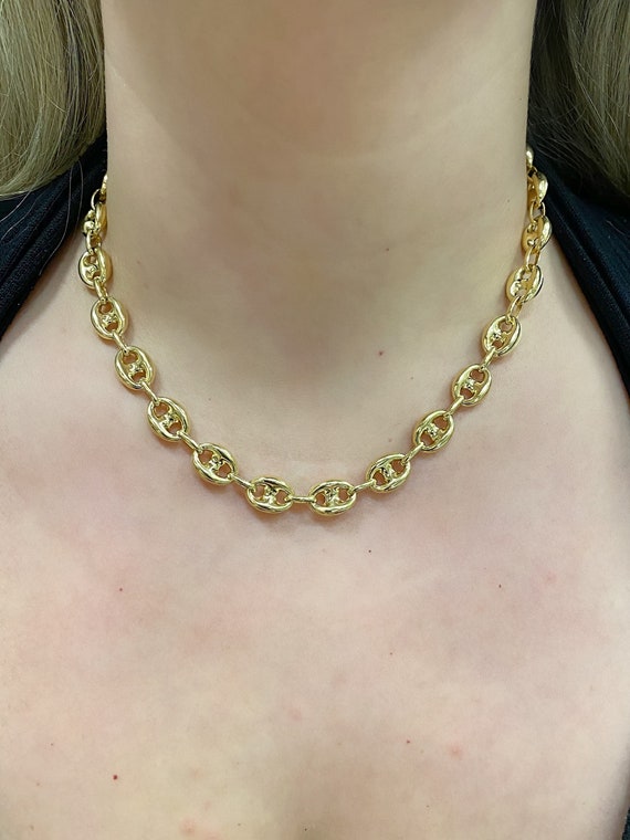 Gold puffed mariner best sale chain