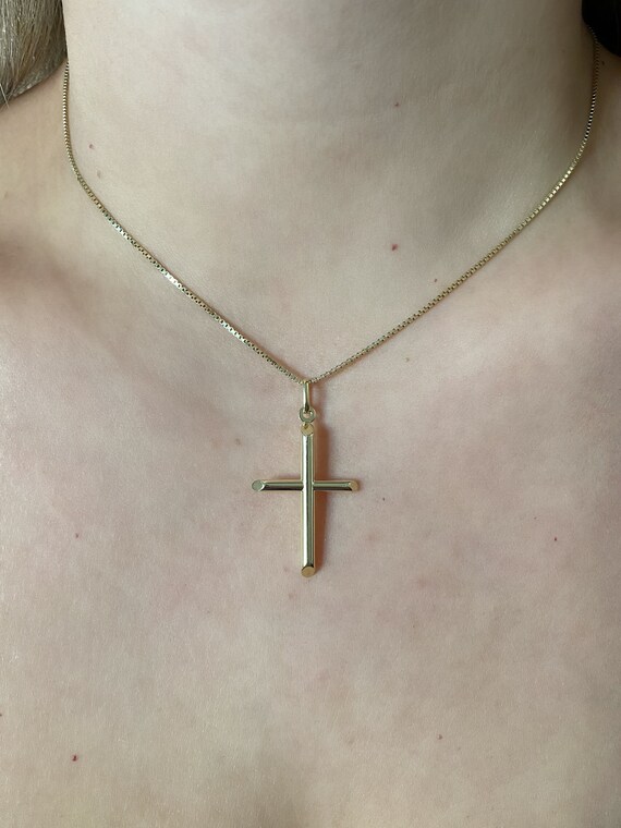 14k Cross Genuine Gold Cross Plain Gold Cross