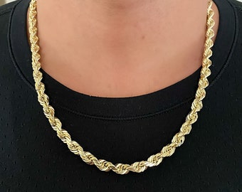 14k 8mm Solid Gold Rope Chain. Thick Heavy Solid Rope Chain. Mens Chains.  High Quality Gold Chain. -  Canada