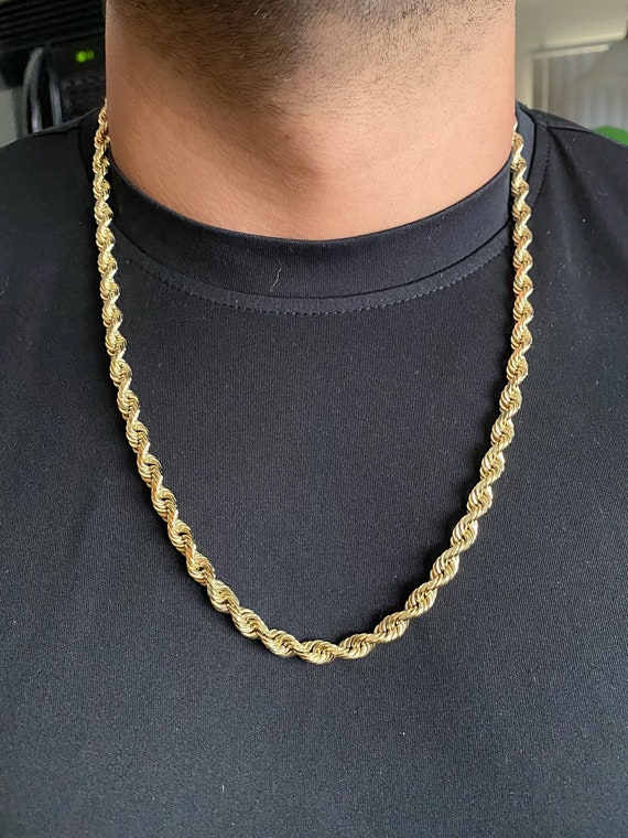 14k 6mm Solid Yellow Gold Rope Chain. Classic Rope Chain. Mens Gold Chain.  -  Canada