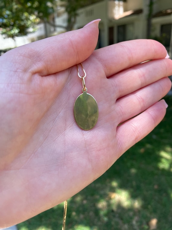 グリーン ペンダントチャーム　14K 14k Saint Christopher Medallion. St. Christopher Protection