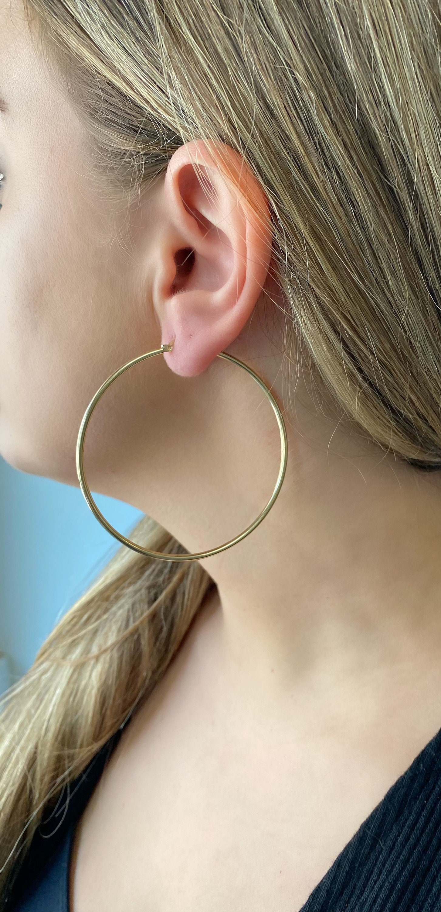 2 Inch Endless Thin Hoop Earrings | Handmade by Delia Langan – Delia Langan  Jewelry