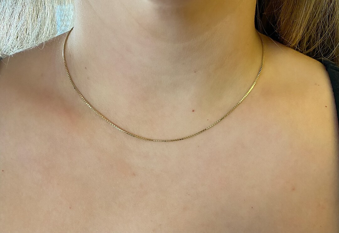 14k Gold Boxed Chain. Genuine Gold Diamond Cut Boxed Chain. Classic ...