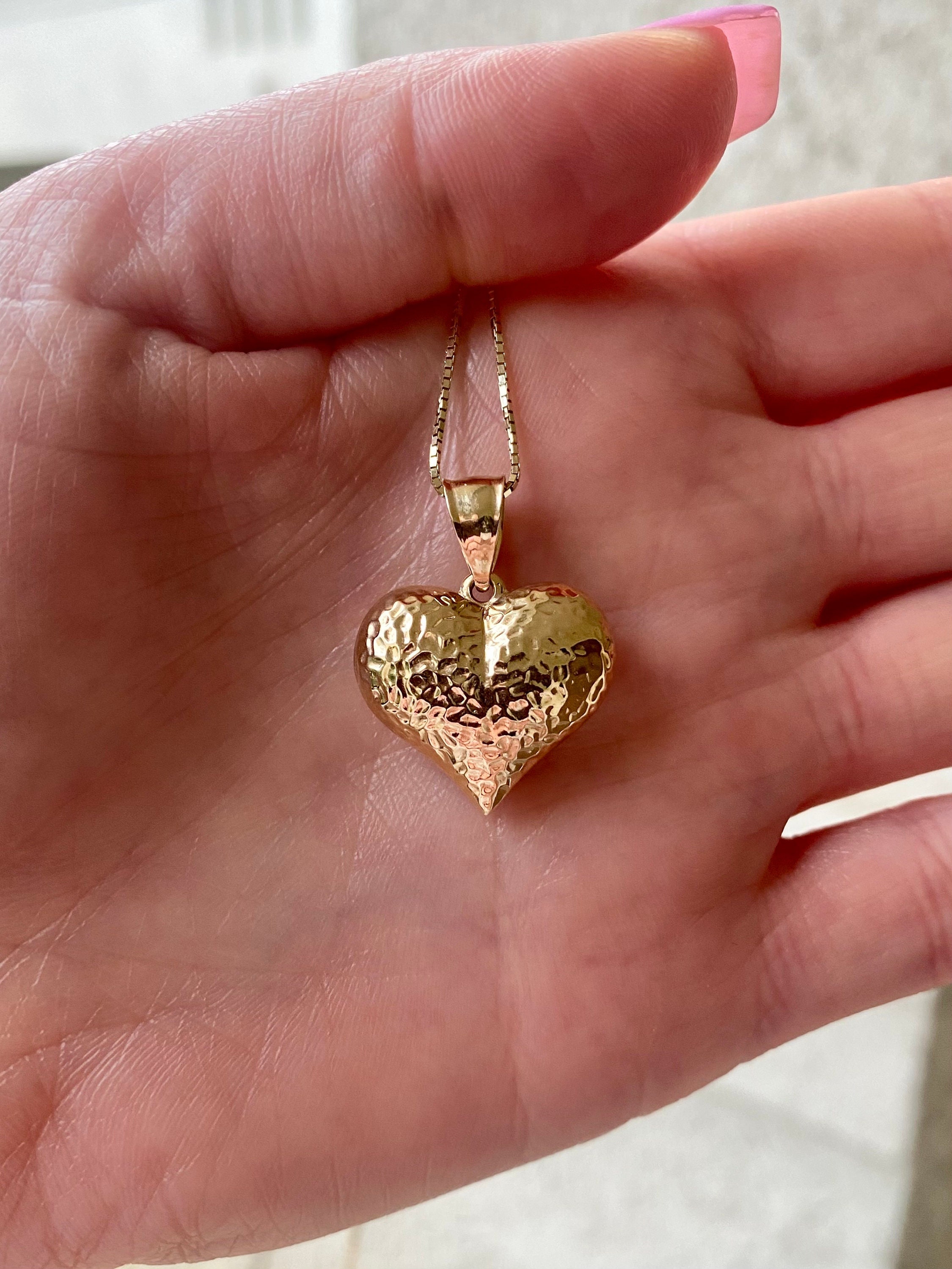 14k Beautiful Design Heart Pendant. Puffy Heart Charm 14k Beautiful Design Heart Pendant. Puffy Heart Charm