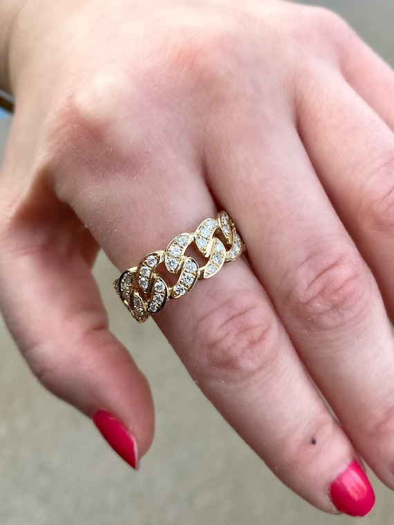 14K Gold 1 CT Cuban Diamond Baguette Ring