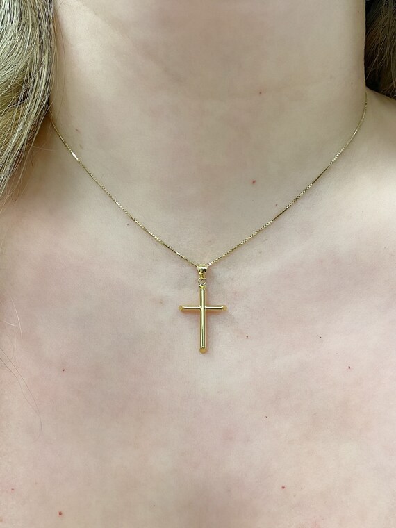 1 inch gold cross pendant deals