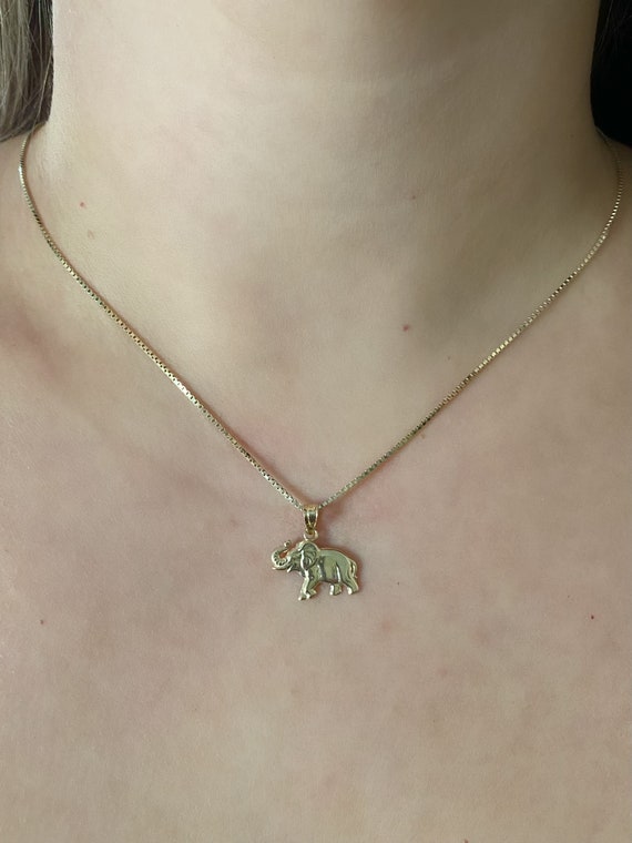 14K Gelb Weiß & Rose Gold Poliert Diamantschliff Elefant W