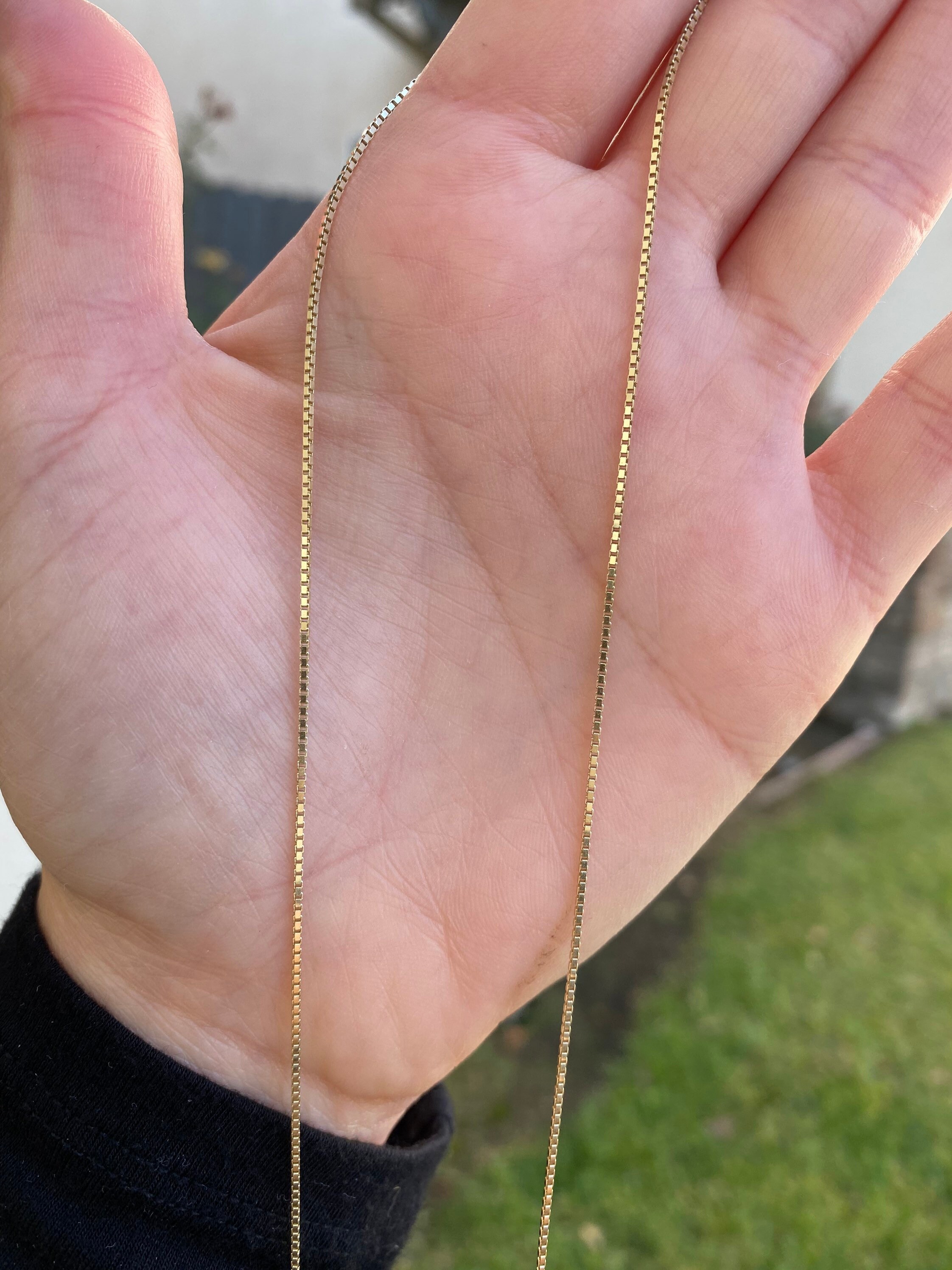 14k Gold Boxed Chain. Genuine Gold Diamond Cut Boxed Chain. Classic ...