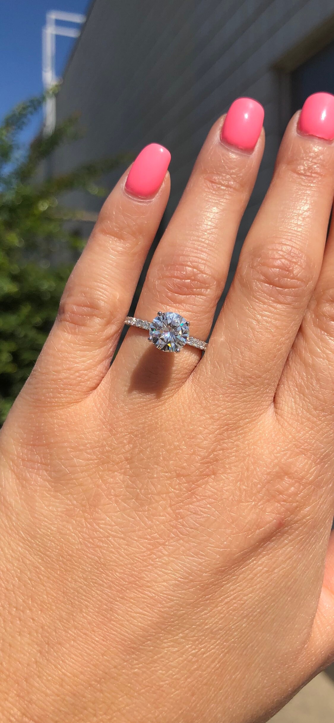 Classic Brilliant Round Pave Engagement Ring. Timeless Round ...