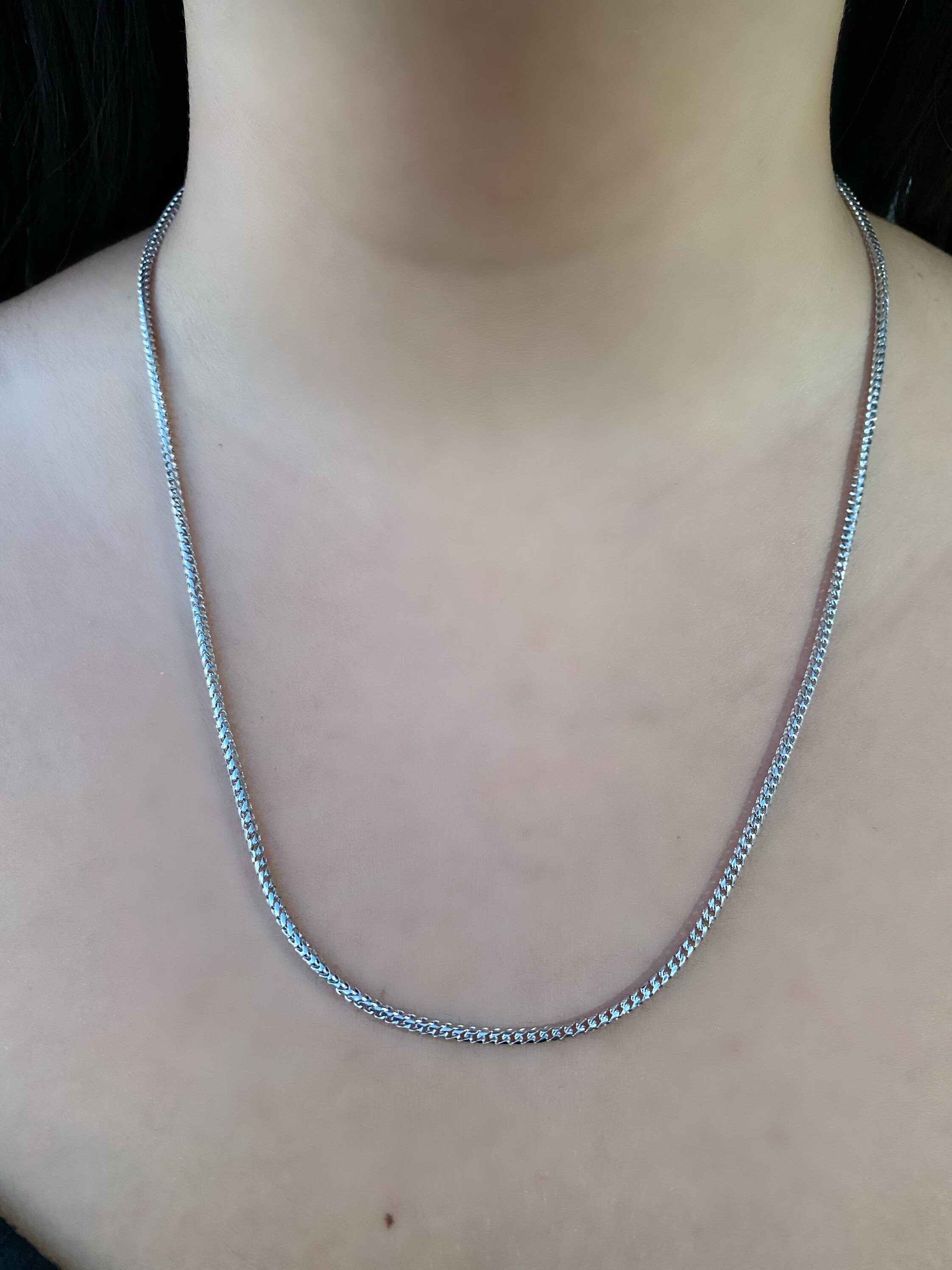 14k Franco Chain. 22 Inch Solid White 