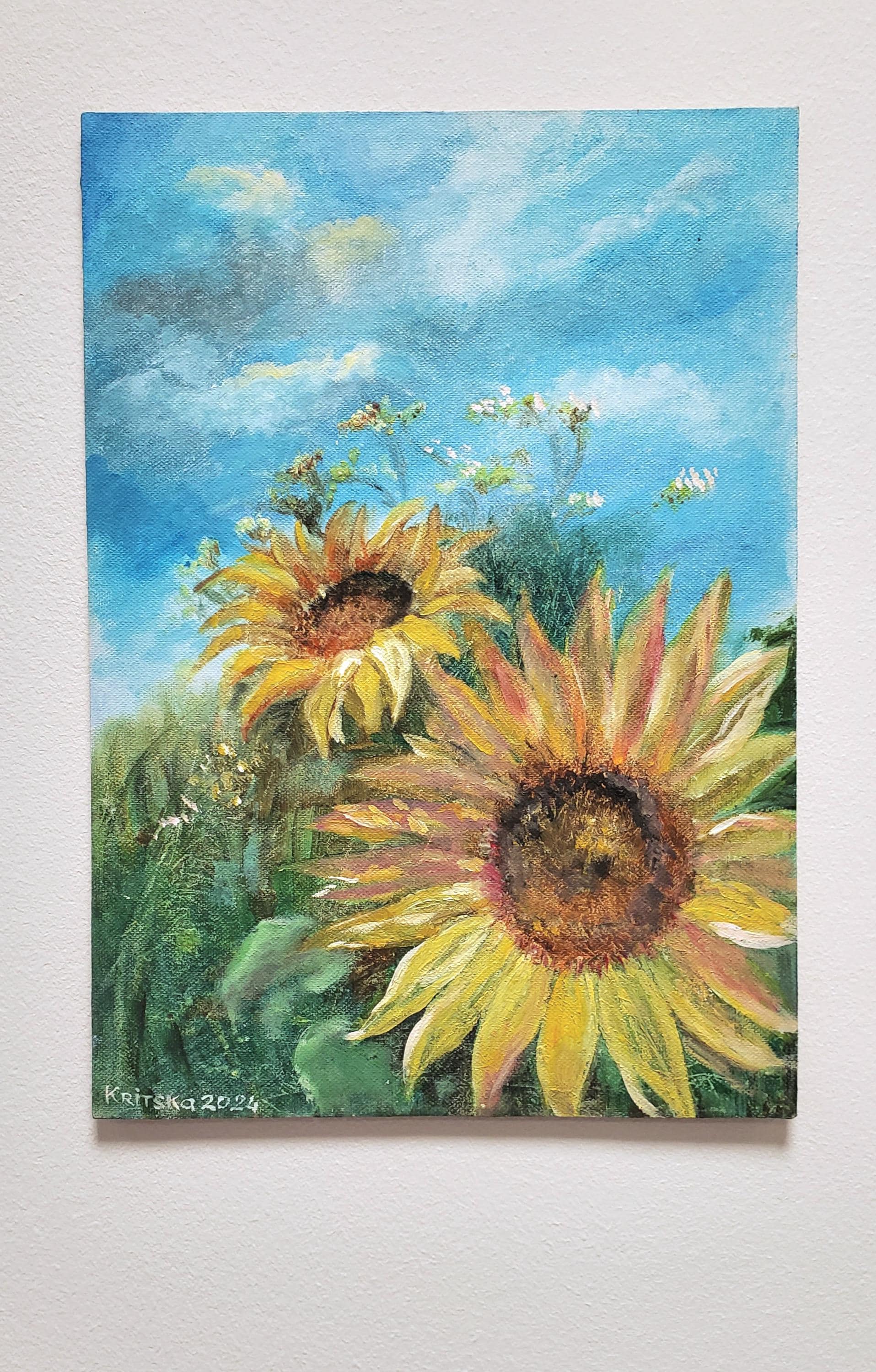 Original Oil Painting Sunflower Field - Art by Ukrainian Seller