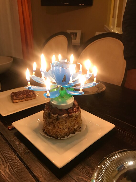 Flower Birthday Candle Blue Red Or Pink Available My Son Etsy