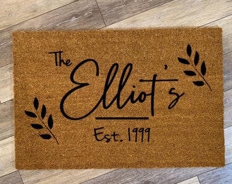 Last Name Doormat, Custom Name Doormat, Personalized Doormat with Last Name, Gift Idea, Entrance Doormat, Coir Doormat, Personalized Decor
