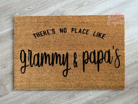 Grandparent Doormat, Custom Grandparent Mat, There’s No Place Like Grandma and Grandpa’s, Custom Grandparent Gift, In-Law Gift, Parent Gift