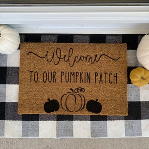 Welcome to Our Pumpkin Patch Doormat, Fall Welcome Mat, Outdoor Fall Decor, Fall Housewarming Gift