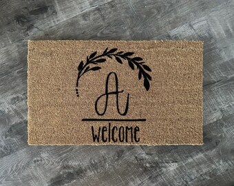 Last Name Initial Doormat, Gift Doormat, Personalized Coir Door Mats, Custom Welcome Mat, Doormat with Initials, Personalized Door Mat