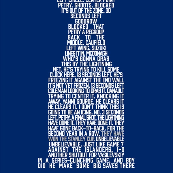 Tampa Bay Lightning 2021 Stanley Cup Poster
