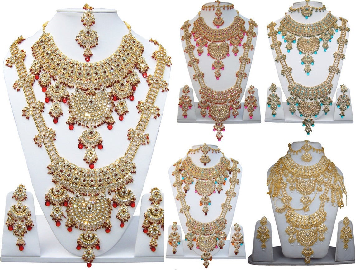 Joyeria Zircon Fashion Indian Bollywood Designer Gold Plated Necklace Set Joyeria Zircon Fashion Indian Bollywood Designer Gold Plated Necklace Set