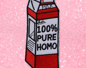 100% Homo Embroidered Patch