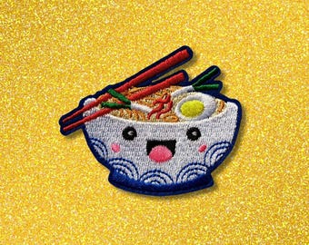 Aufnäher „Happy Ramen“ mit Stickerei zum Aufbügeln