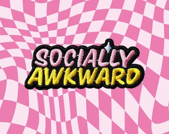 Socially Awkward gestickter Aufnäher zum Aufbügeln