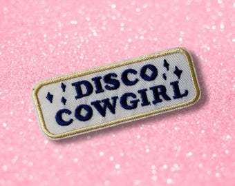 Aufnäher zum Aufbügeln: Disco-Cowgirl | Western-Cowgirl | Retro-Rodeo