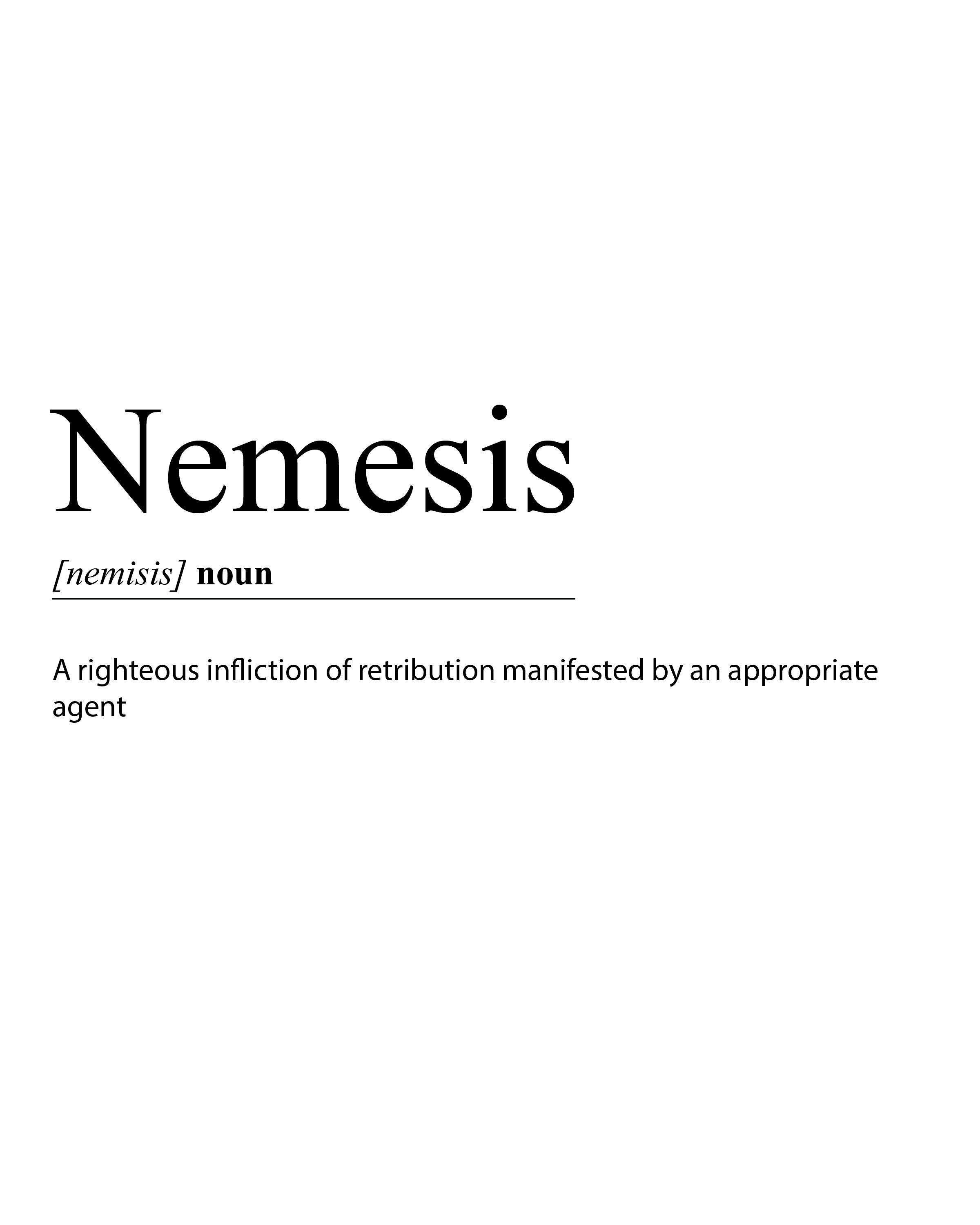 8x10 Nemesis Definition Wall Print l Typography l Lockstock Etsy