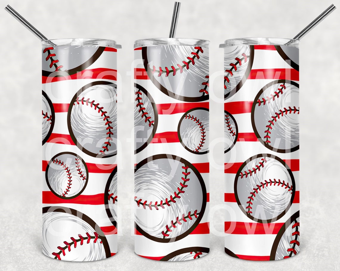 Baseball 20 Oz Skinny Tumbler Straight or Tapered Sublimation Etsy