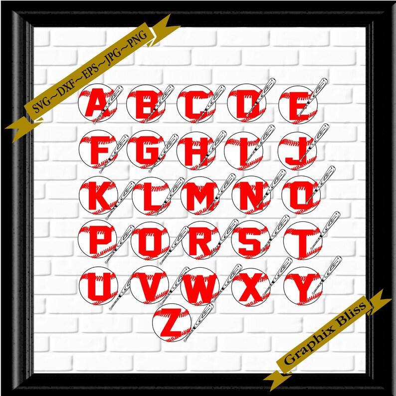 Download Baseball Softball Alphabet Letters Bundle Cutting File Digital Download Svg Dxf Jpeg Png Eps Digital Art Collectibles Vadel Com