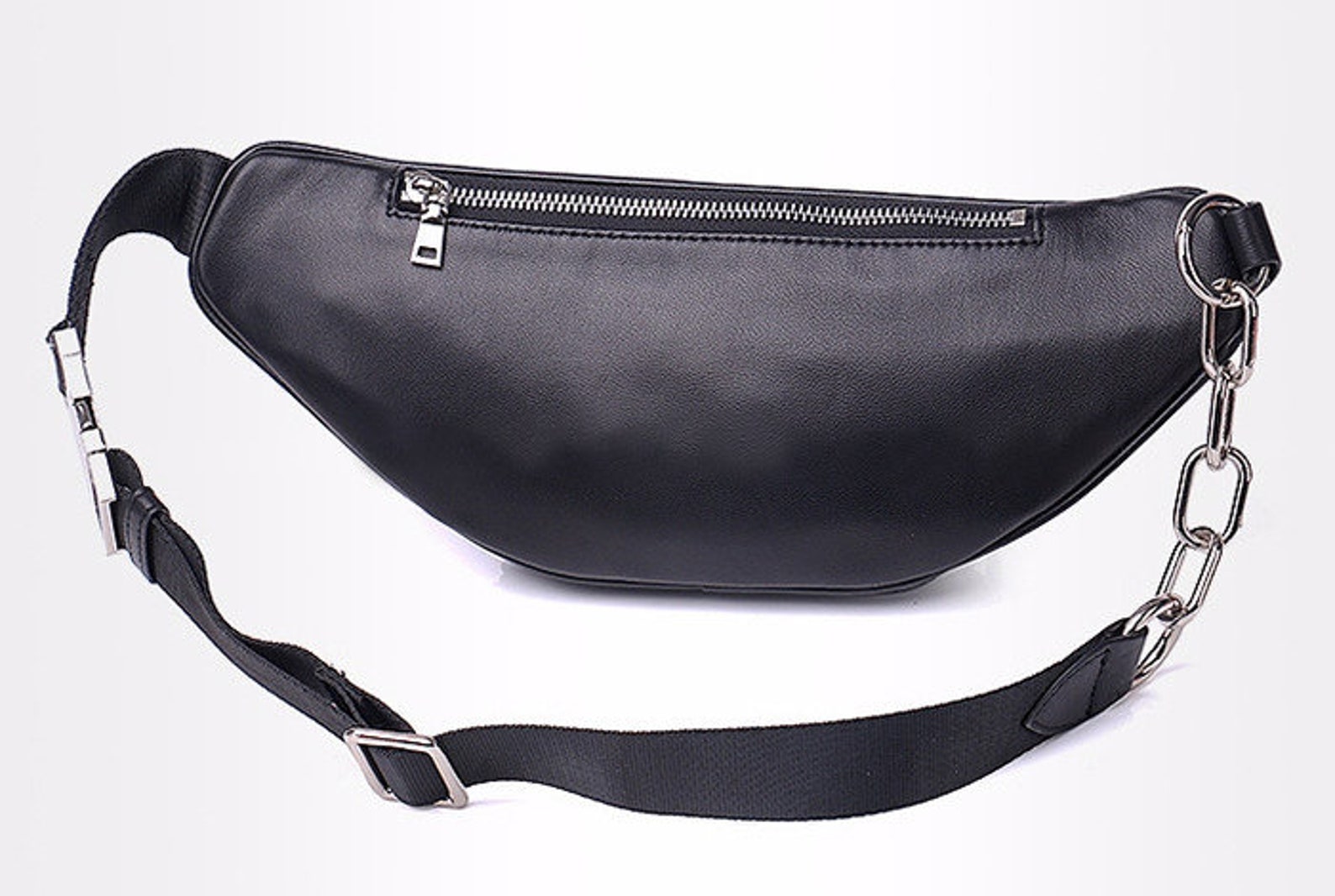 Black Leather Fanny Pack for Women Lambskin Leather Hip Bag Etsy