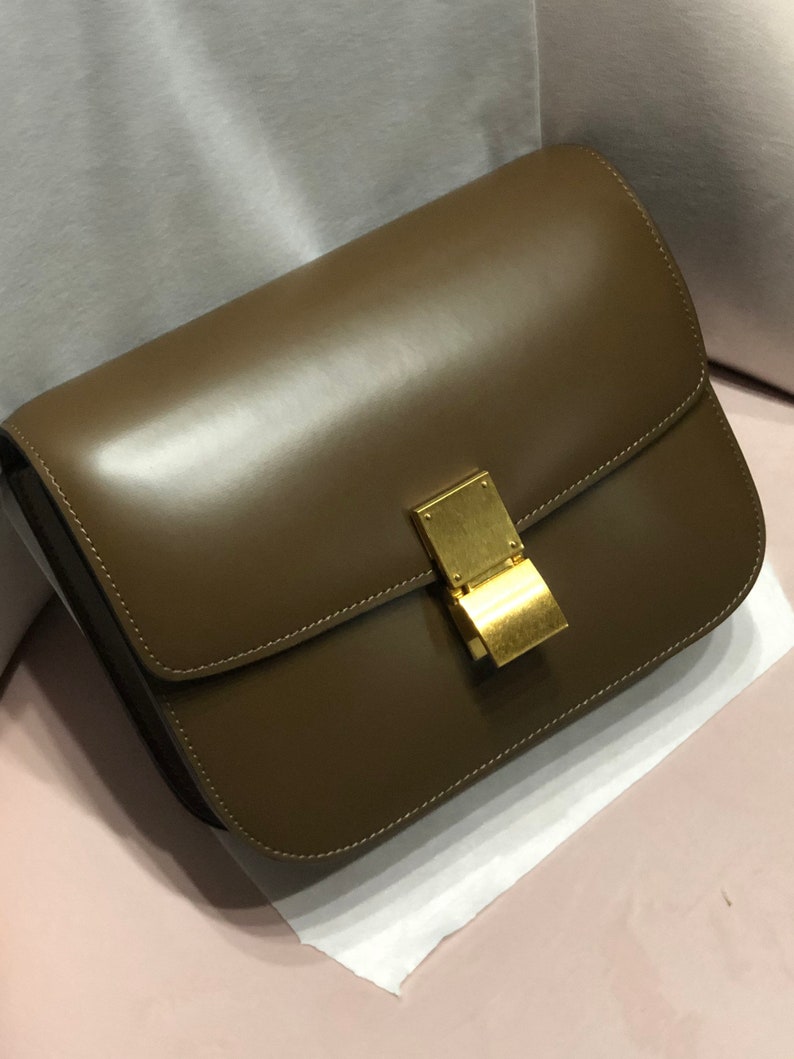 Italian Smooth Leather Box Bag Leather Crossbody Bag Italian Etsy